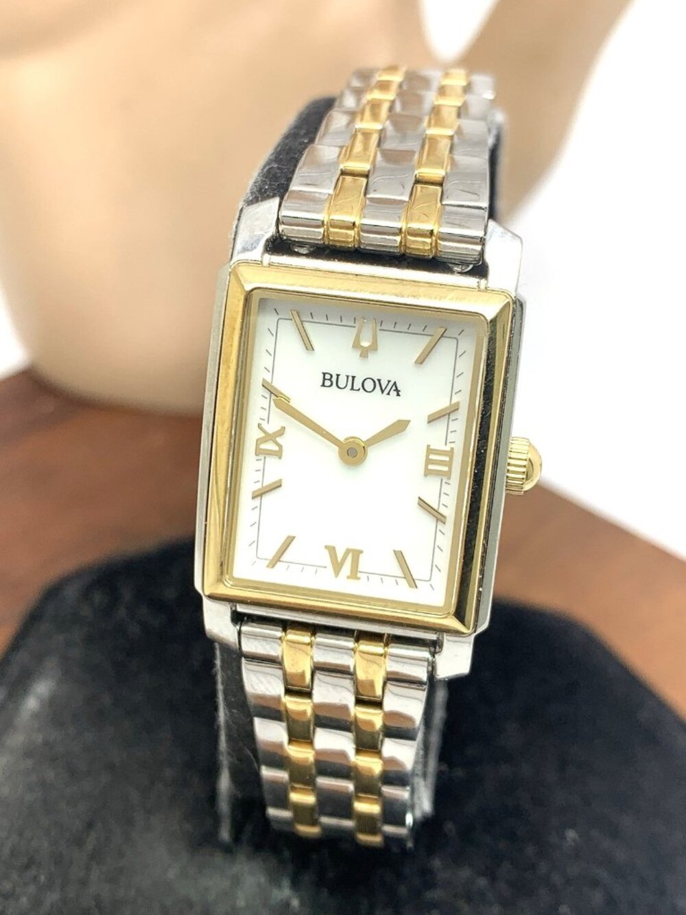 Bulova Women's Watch 98L308 Sutton Quartz Mother of Pearl Dial Two Tone Tank